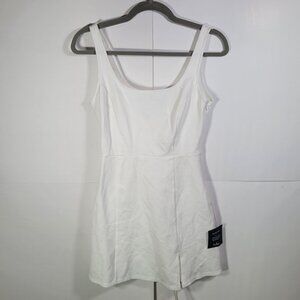 Lulus White Sleeveless Scoop Neck A-Line Mini Dress Size M